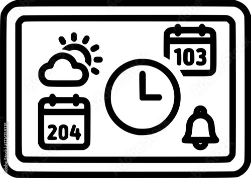 Smart mirror display outline icon vector
