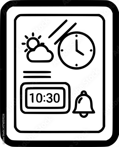 Smart mirror display outline icon vector
