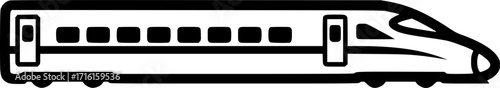 High-speed rail train outline icon vector
