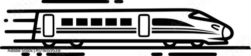 High-speed rail train outline icon vector
