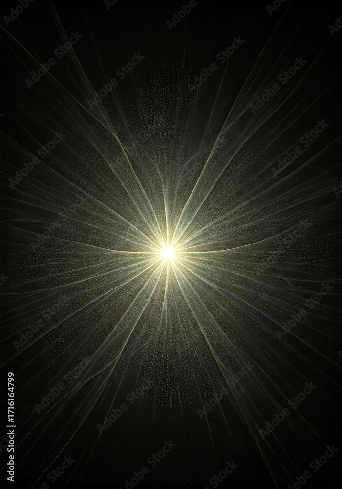 Obraz premium Abstract radial light burst on black