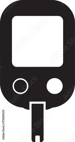 Glucose Meter Diabetes Testing Device Blood Sugar Level Monitoring Tool Isolated on Transparent Background