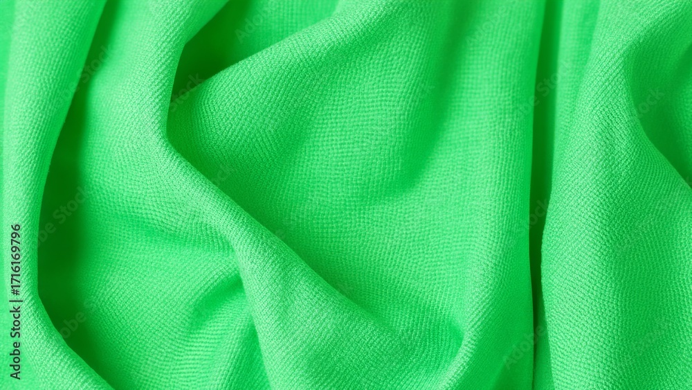 Fototapeta premium Closeup of Green Fabric / Silk