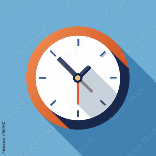 Modern Flat Design Wall Clock Vector Illustration