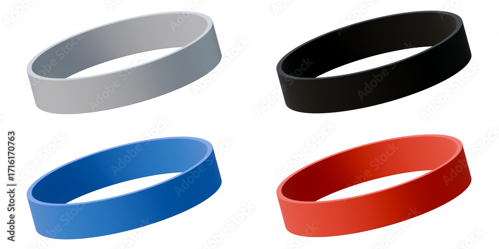Ταπετσαρία Set of colorful wristband mockup on a isolated background