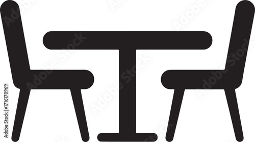 Table and Chairs Vector Illustration for Dining Area or Meeting Space Design Element