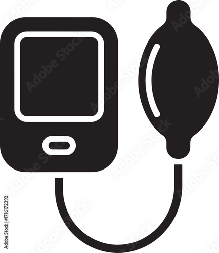 Blood Pressure Monitor Icon Vector Illustration Measuring Hypertension and Cardiovascular Health