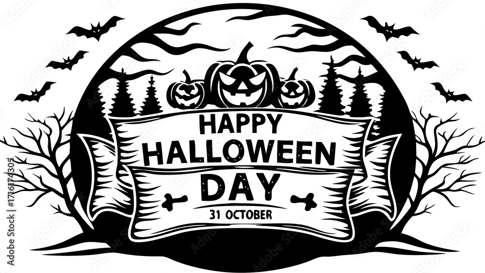 Fototapeta premium Spooky Halloween Night Poster