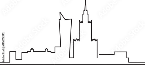 Warsaw Skyline Silhouette Vector Illustration A Modern Cityscape Outline of Poland's Capital City