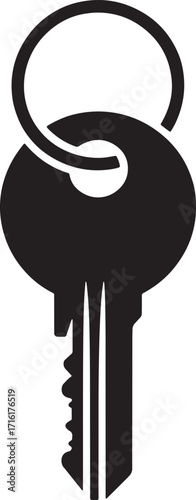 Simple Key Vector Illustration Symbolizing Security Access and Unlocking Solutions