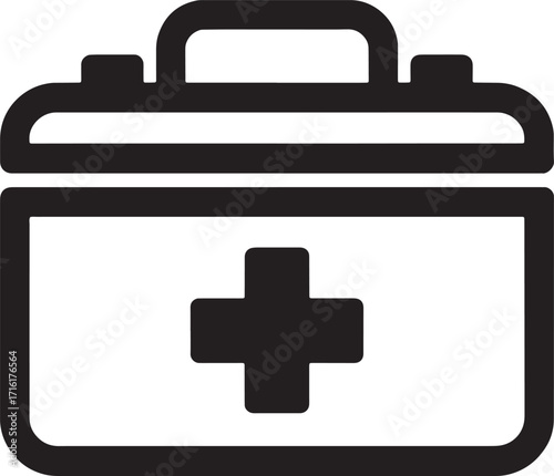First Aid Kit Medical Box Icon Design Emergency Supplies Symbol for Healthcare and Treatment