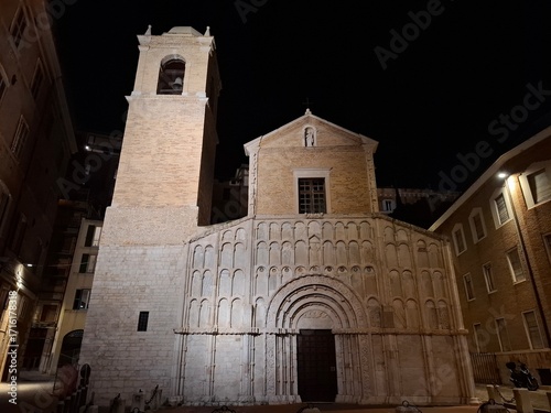 italy ancona 19 nov 2024 Romanesque Church of San Francesco alle Scale in Ancona at Night
