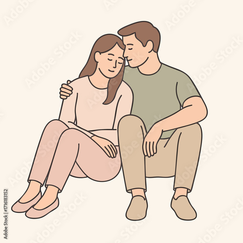 Couple sitting close together 1