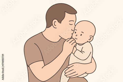 Father and baby sharing a
