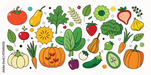 Vibrant assortment of fresh fruits and vegetables for healthy living