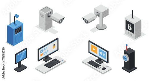 Isometric security tech: cameras and computers for modern surveillance and computing