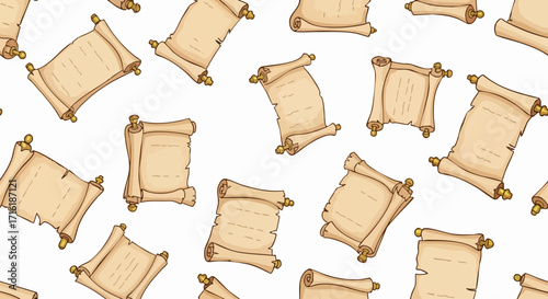 Vintage parchment scrolls pattern offers timeless elegance for creative projects and historical themes