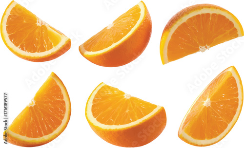 set of orange slices