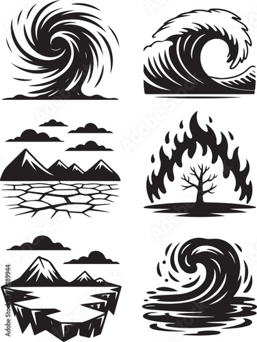 Dynamic natural disaster icons for impactful design
