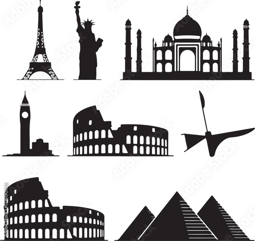 Iconic global landmarks for travel inspiration and design