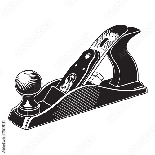Black block plane Silhouette Vector, High Quality Illustration on White Background