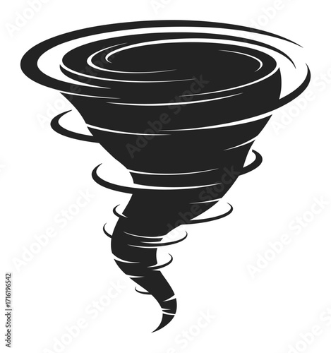 Powerful Tornado Illustration Swirling Vortex of Wind and Destruction