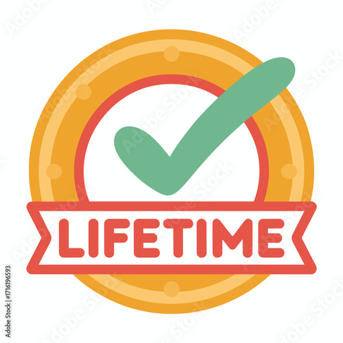 Lifetime Guarantee Badge Illustration A symbol of trust and enduring commitment to customers needs and service