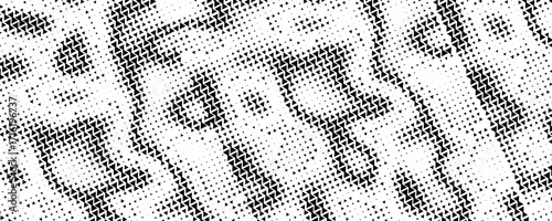 Fading triangle halftone gradient. Abstract geometric background texture. Tech triangular halfton gradation pattern. Vanishing mosaic arrow wallpaper for poster, banner, booklet. Vector backdrop