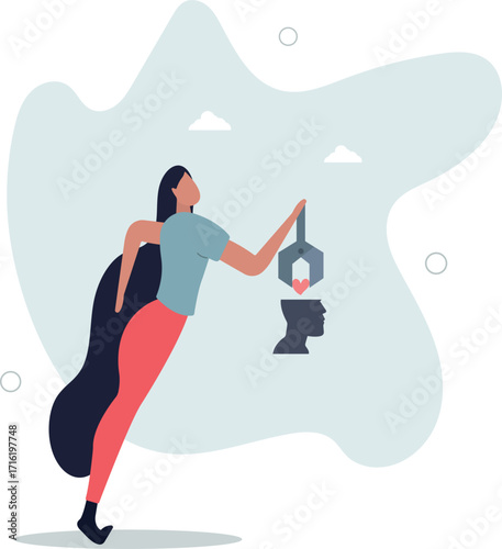 Emotional intelligence ability to understanding emotions and control self positive way, balance between heart and brain,life and employment of people.