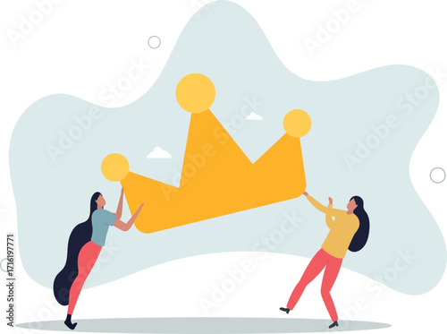 Staff conflict or employee argument, fighting for job promotion or jealousy colleague concept.life and employment of people.