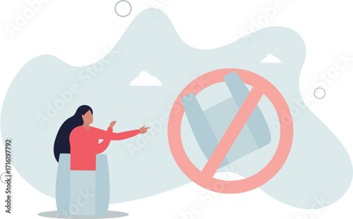 Say no to plastic and use recyclable packaging material.Ecological lifestyle and nature pollution solution.life and employment of people.