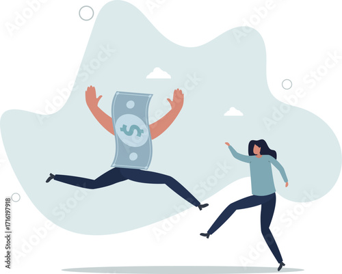 Happy money, rich and achieve financial freedom, success investment, income or salary increase, personal finance concept.life and employment of people.