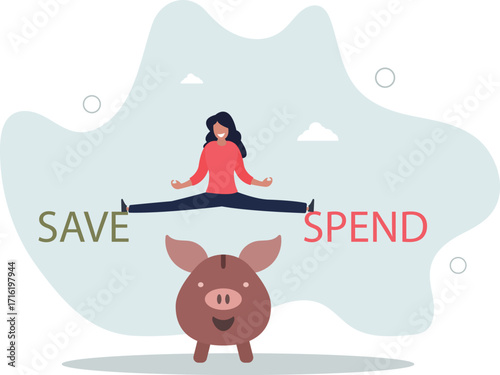 Money decision, save or spend, financial options when receive bonus or extra money, choose to invest or pay off debt concept.life and employment of people.