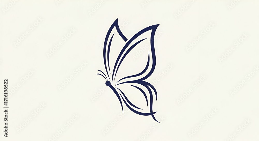 Fototapeta premium Elegant Butterfly Silhouette - A Symbol of Transformation and Beauty.
