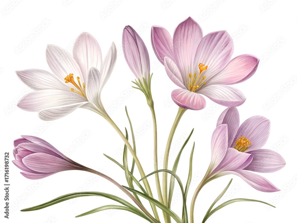Fototapeta premium Bouquet of pink and white flowers isolated on white background