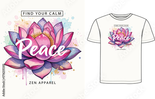 pink lotus flower t shirt design