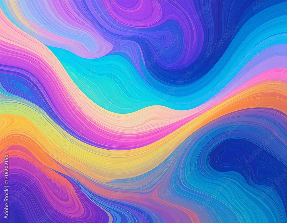 Obraz premium Abstract swirling paint, vibrant colors