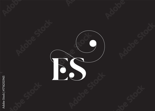 ES letter logo design on luxury background