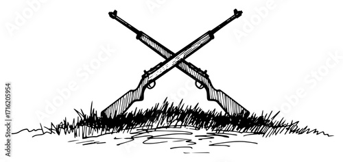 Two Crossed Rifles as a Military or Hunting Symbol