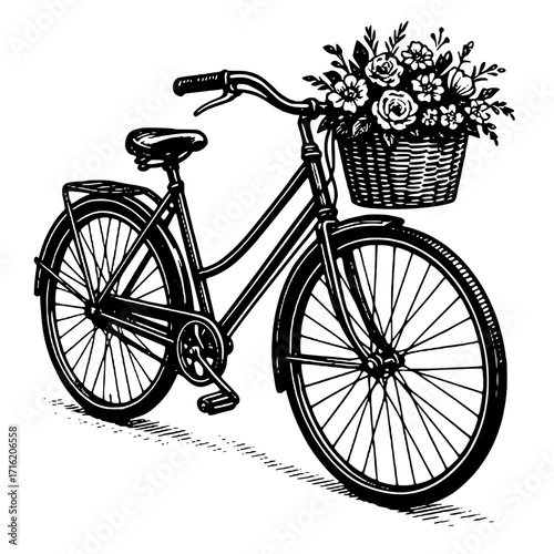 black and white bicycle vector 