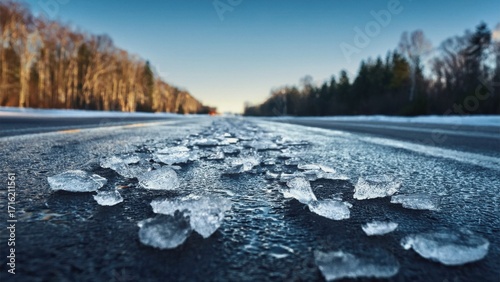 Snowy Street Closeup