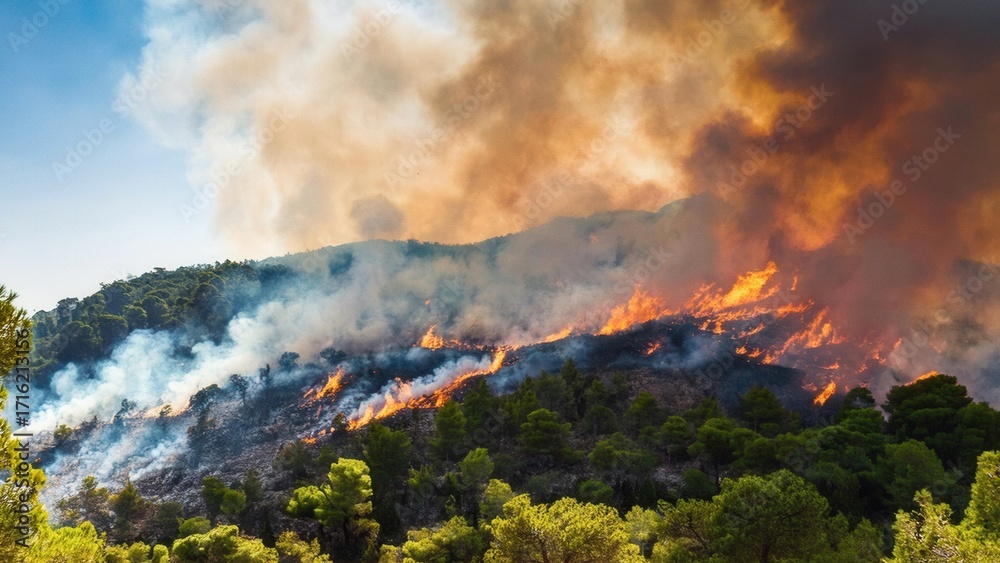 Fototapeta premium Forest Fire and Wildfire Flames