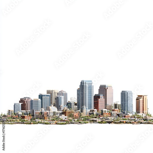 Cityscape Horizon: A meticulously detailed and captivating miniature model showcasing an expansive cityscape, evoking the grandeur of urban design and architectural excellence.