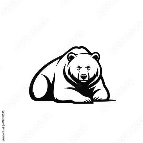 Vector art of bear lying down illustration