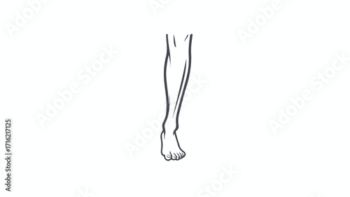 Leg, Calf, and Foot Outline Icon Vector Illustration