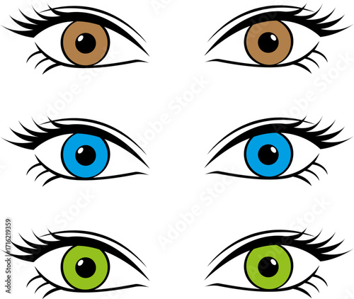 vector set of eyes