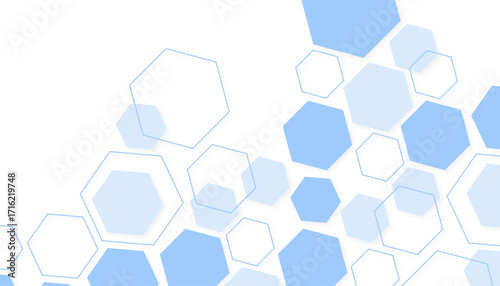 Abstract blue hexagon shape for frame illustration design