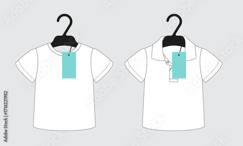 Kids Clothing with hanger vector illustration