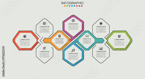 Geometric infographic design vector illustration for data visualization presentation in modern flat style