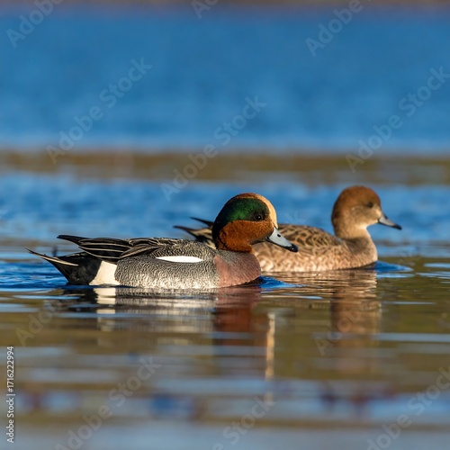 Two ducks on water